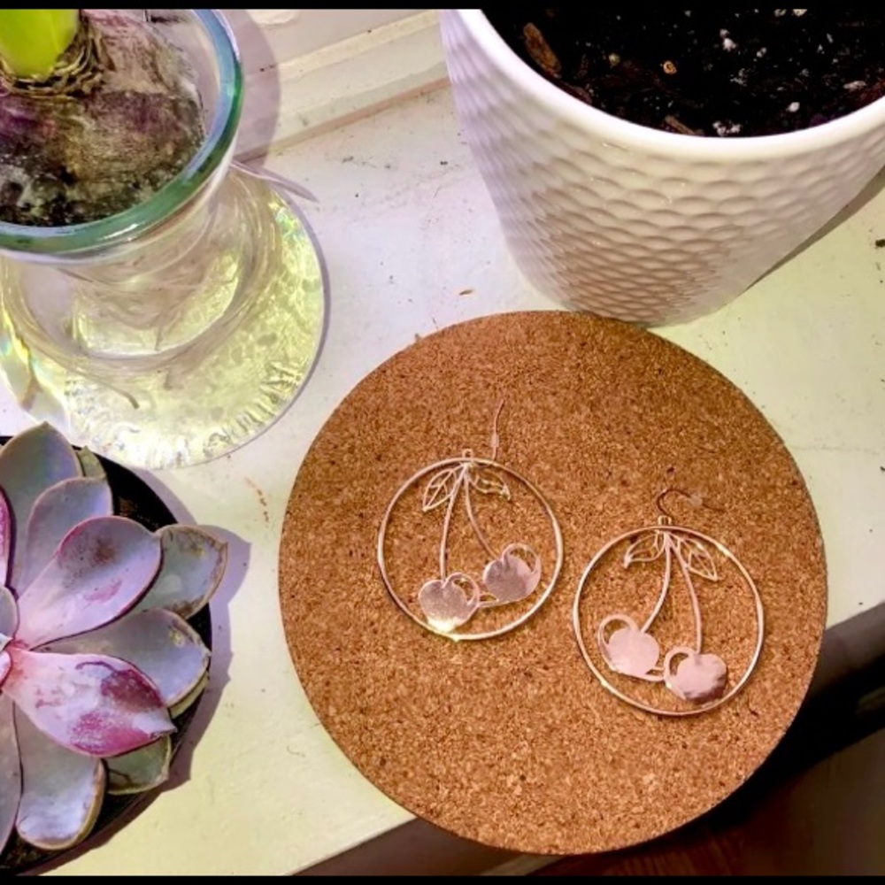 FINAL SALE forever21 gold cherry drop earrings🍒